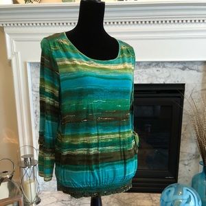 Jones New York Sport Striped Blouse